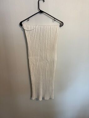 Free People Cream Ribbed Maxi Skirt